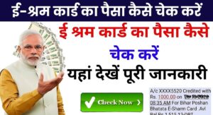 E-Shram Card Ka Paisa Kaise Check Kare