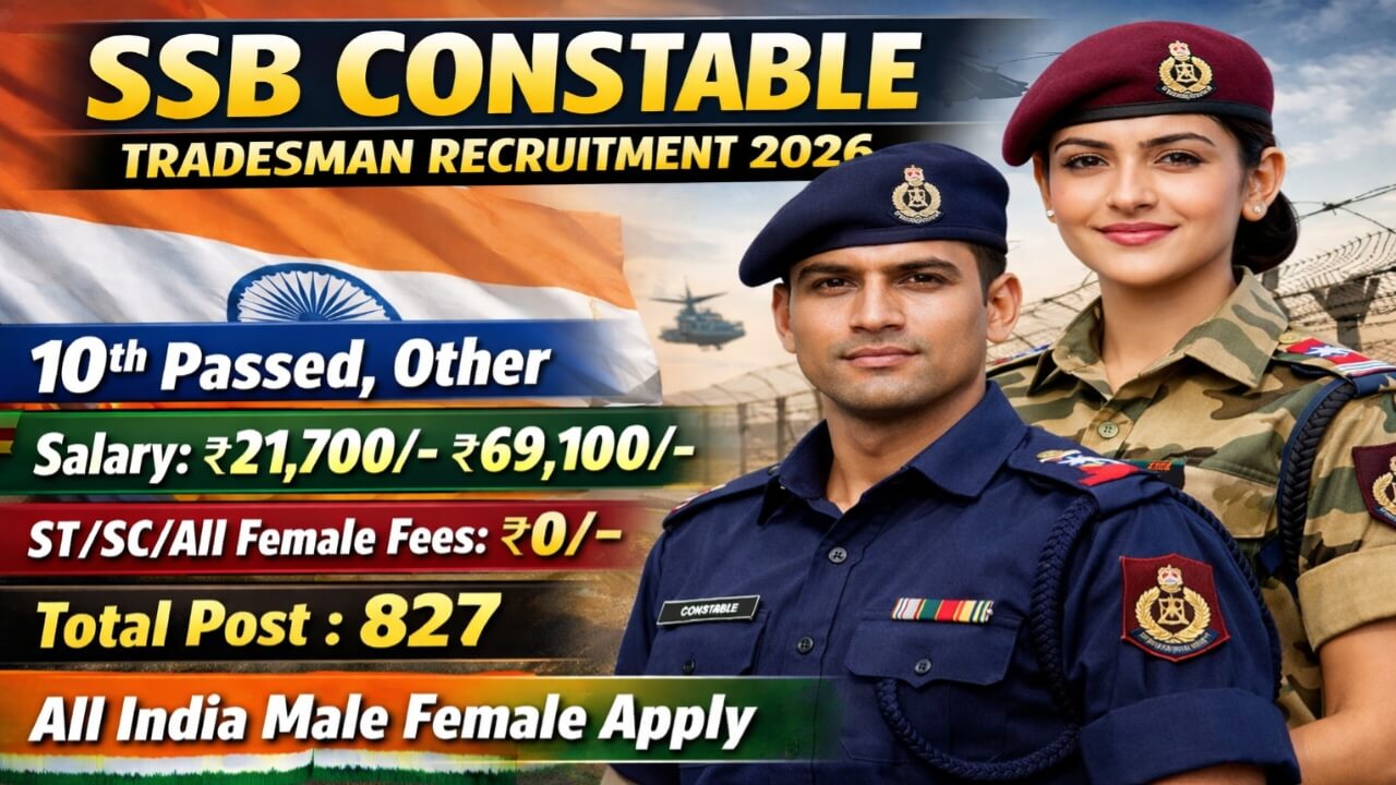 SSB Constable 827 Recruitment 2026