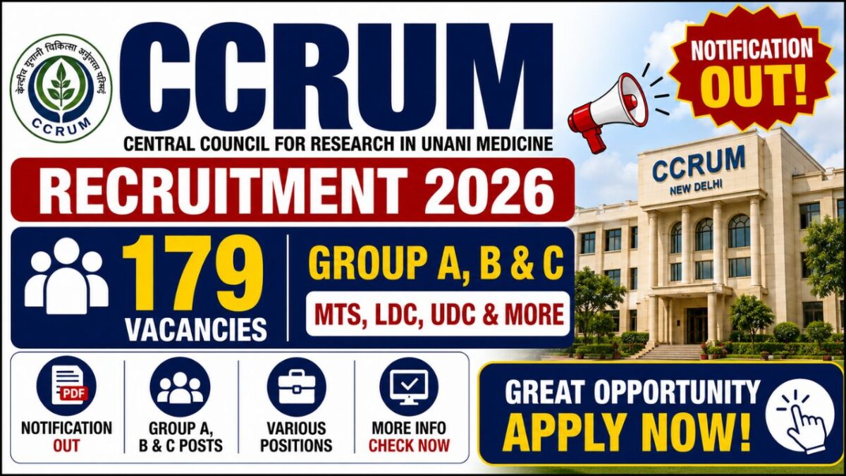 Ccrum Recruitment 2026 – Apply Online For 179 Group A, B &Amp; C Posts (Ldc, Udc, Mts &Amp; More) 2 Ccrum Recruitment 2026