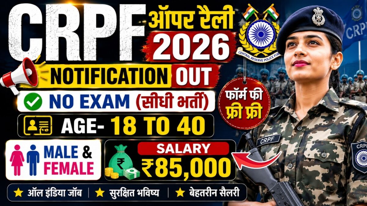 Crpf New Vacancy 2026 Notification Out