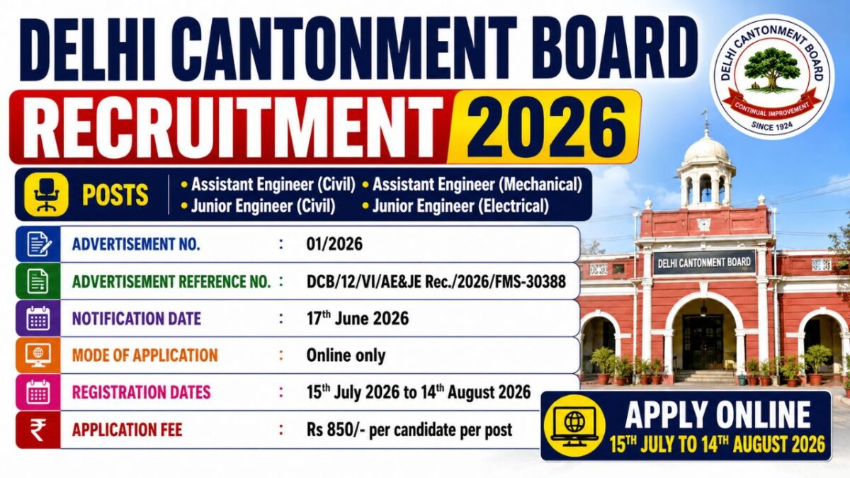 Delhi Cantonment Board Recruitment 2026