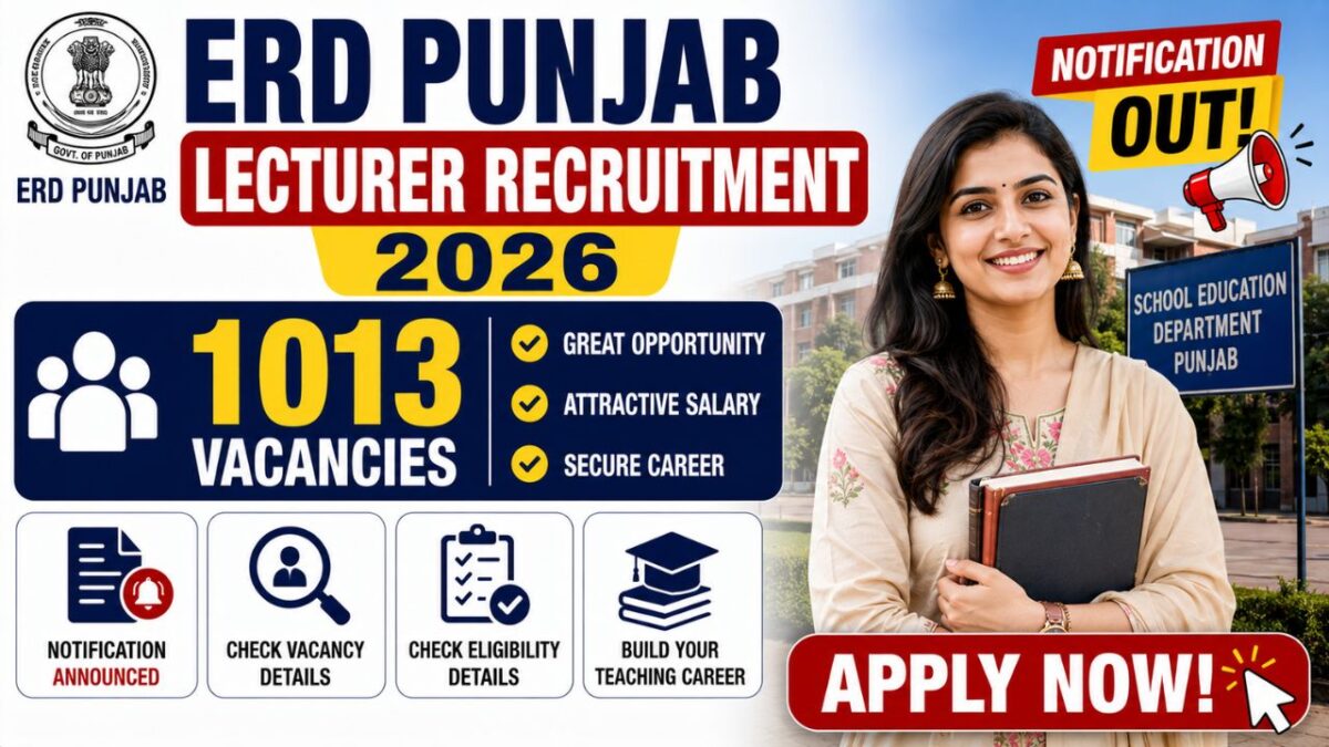 Erd Punjab Lecturer Vacancy 2026