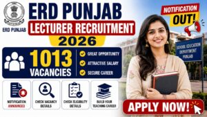Erd Punjab Lecturer Vacancy 2026