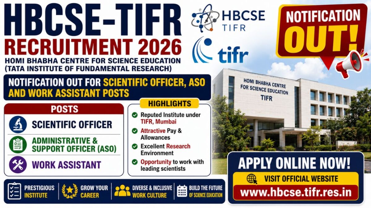 HBCSE TIFR Recruitment 2026