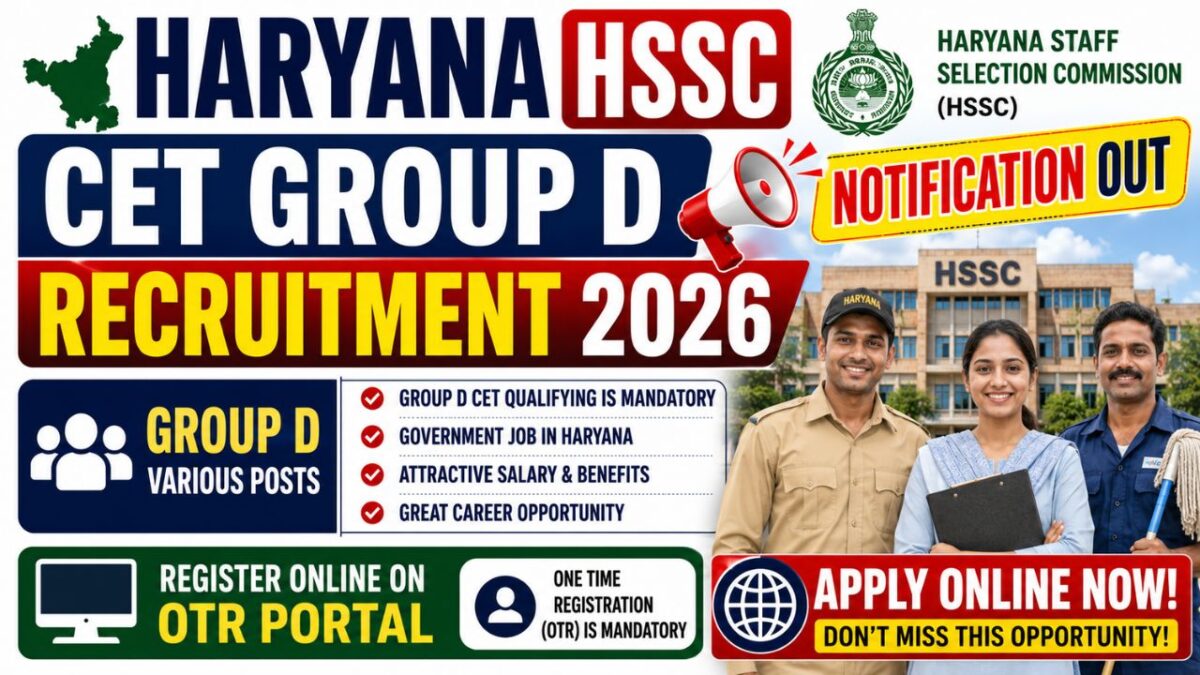 Haryana HSSC CET Group D Recruitment 2026