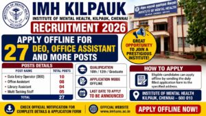 Imh Kilpauk Recruitment 2026