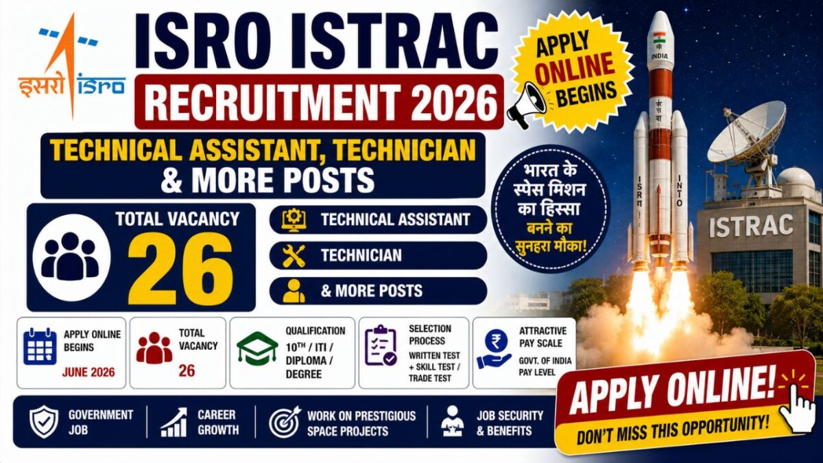 Isro Istrac Recruitment 2026