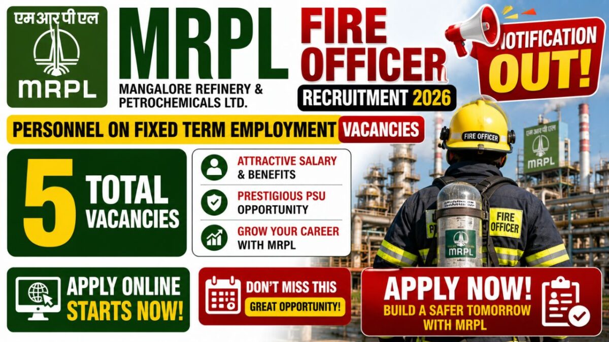 MRPL Fire Officer Recruitment 2026