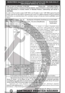 Nfr Scouts Guides Quota Recruitment 2026 Pdf
