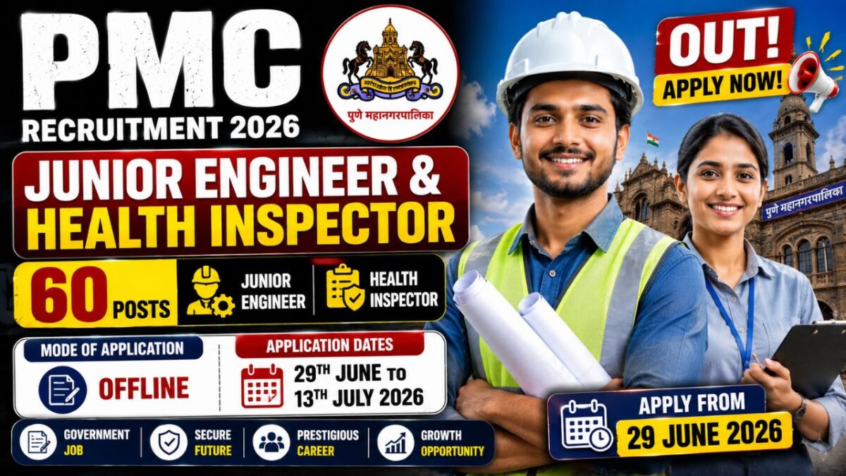 Pmc Junior Engineer &Amp; Health Inspector Recruitment 2026