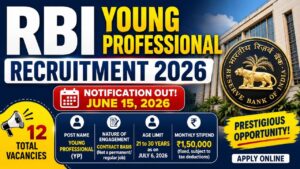 RBI Young Professional Recruitment 2026