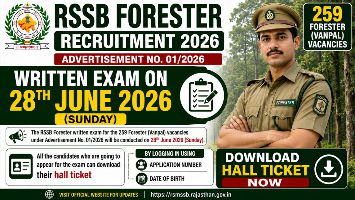 Rssb Forester Admit Card 2026