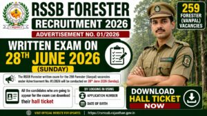 Rssb Forester Admit Card 2026