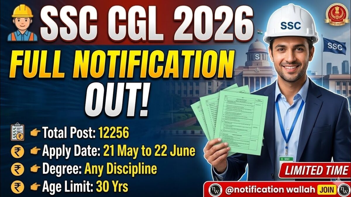 SSC CGL 2026 Notification Out For 12256 Vacancies