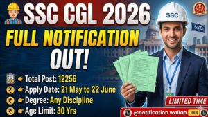 SSC CGL 2026 Notification Out For 12256 Vacancies