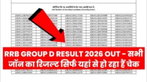 Rrb Group D Result 2026 Out