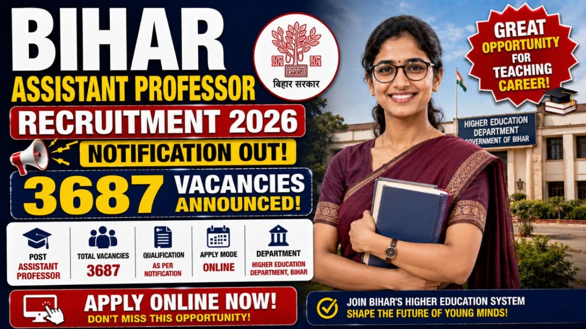 Bihar Assistant Professor Recruitment 2026: 3687 Vacancies, Apply Online By 15 July 2 Bihar Assistant Professor Recruitment 2026