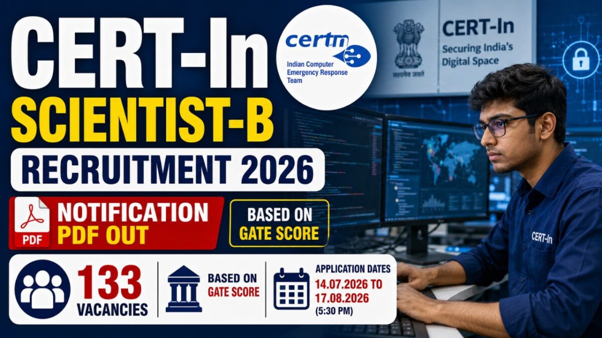 Cert-In Scientist-B Recruitment 2026