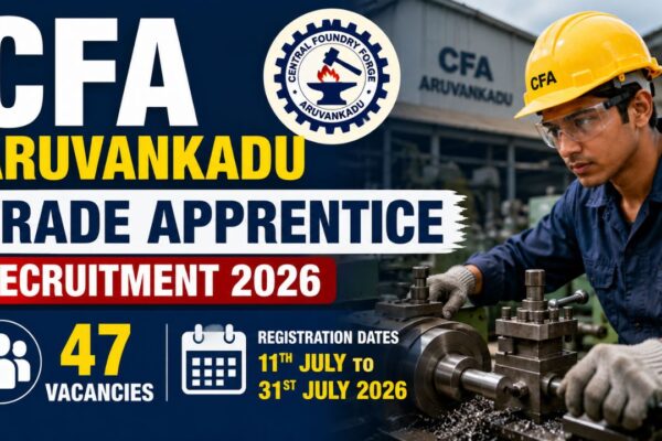Cfa Aruvankadu Trade Apprentice Recruitment 2026