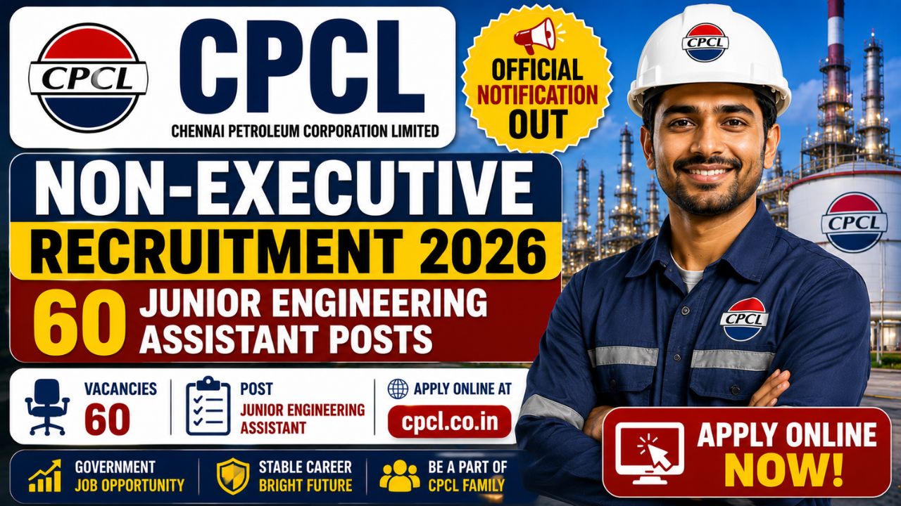 CPCL Non-Executive Recruitment 2026 – Apply for 60 Junior Engineering Assistant Posts