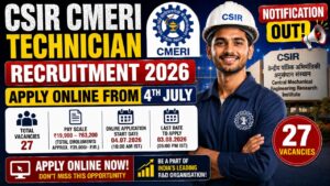 Csir Cmeri Technician Recruitment 2026