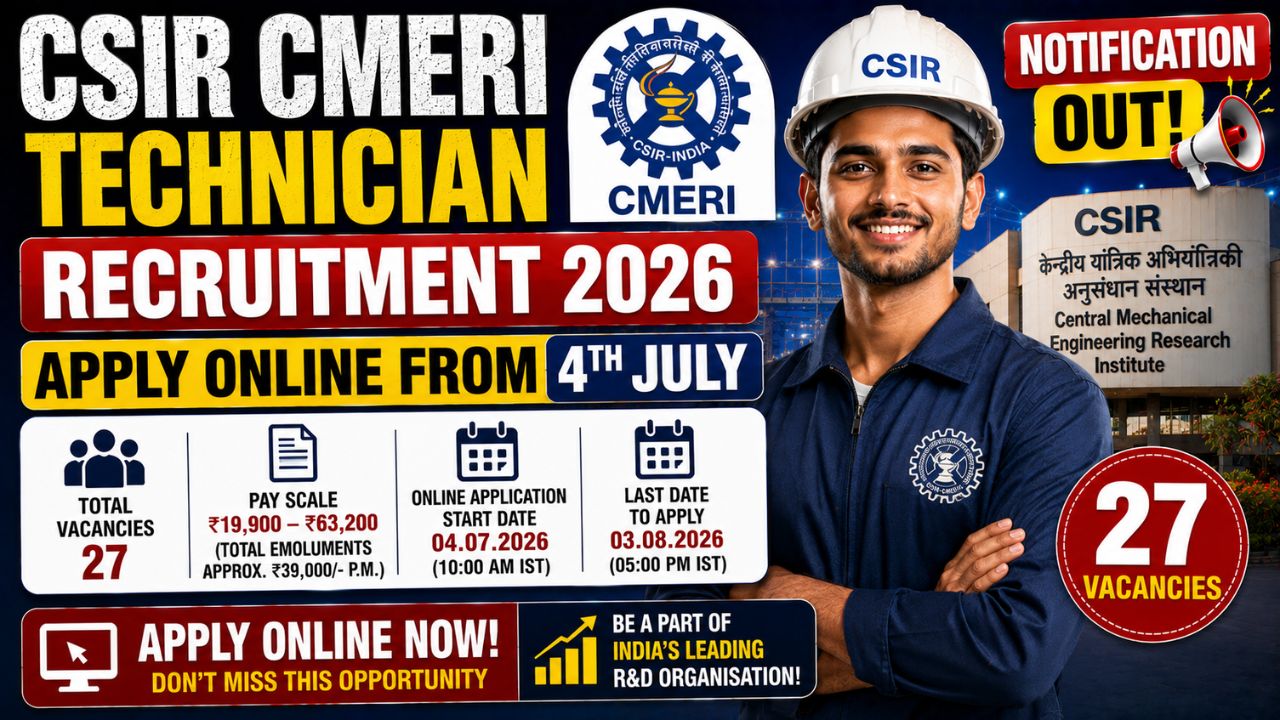 Csir Cmeri Technician Recruitment 2026