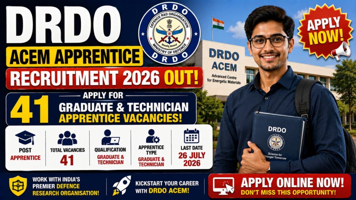 Drdo Acem Apprentice Recruitment 2026: Apply For 41 Graduate &Amp; Technician Posts, Check Eligibility 2 Drdo Acem Apprentice Recruitment 2026