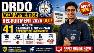 Drdo Acem Apprentice Recruitment 2026