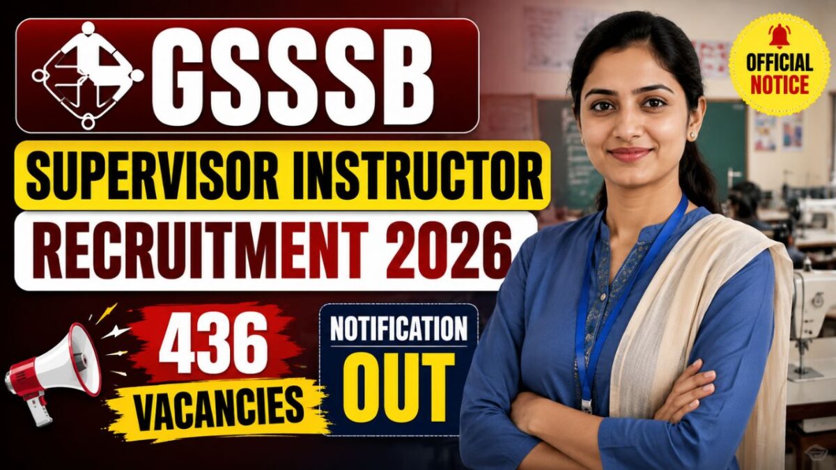 Gsssb Supervisor Instructor Recruitment 2026