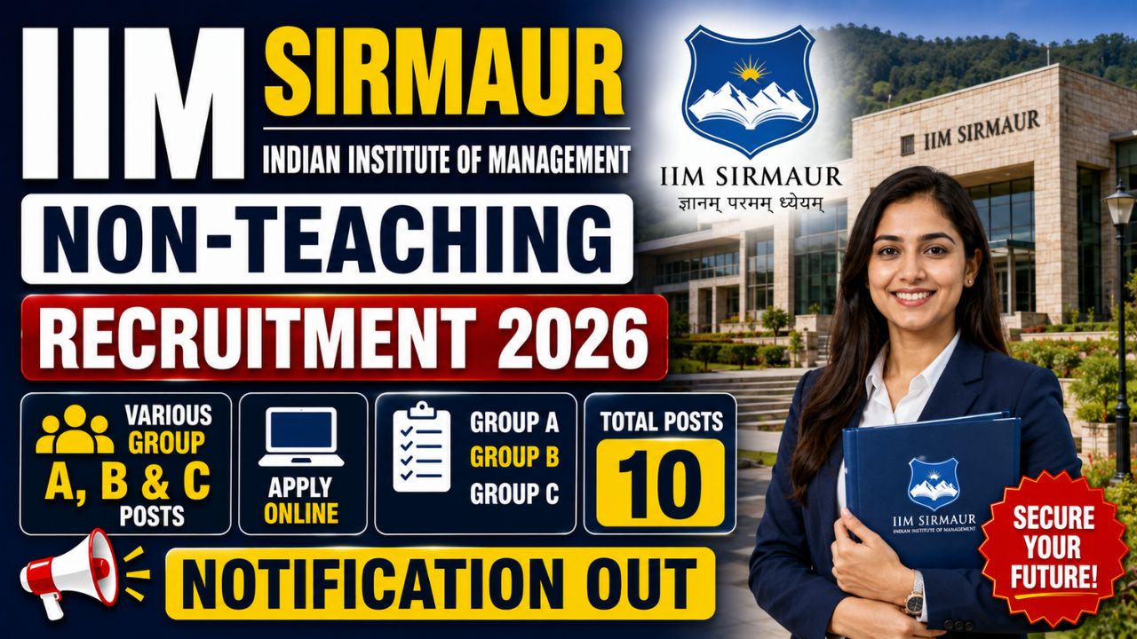 Iim Sirmaur Non-Teaching Recruitment 2026: Notification Out For Group A, B, C &Amp; On-Contract Posts 1 Iim Sirmaur Non-Teaching Recruitment 2026