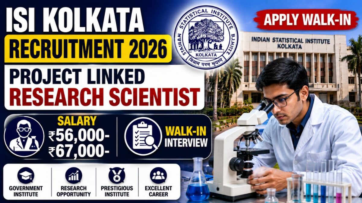 Isi Kolkata Project Linked Persons Recruitment 2026
