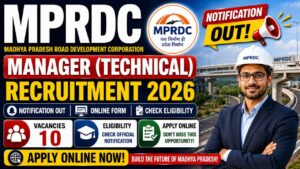 Mprdc Manager Technical Recruitment 2026