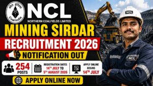 Ncl Mining Sirdar Recruitment 2026