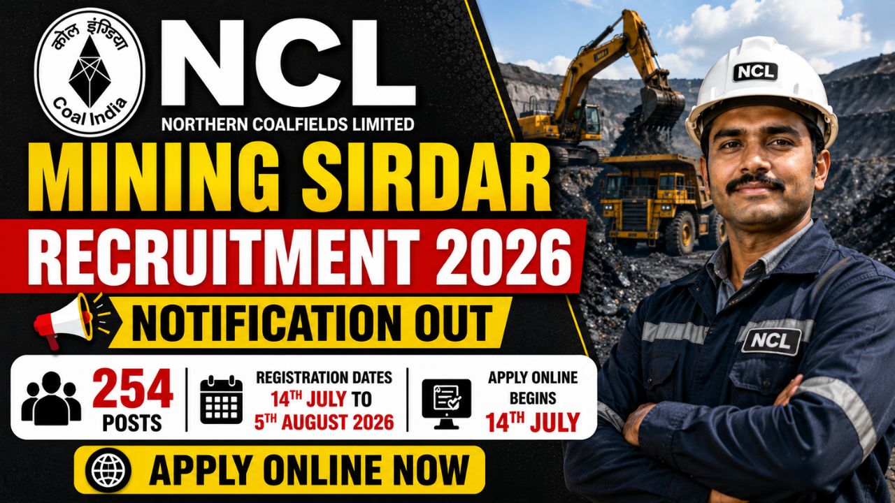 Ncl Mining Sirdar Recruitment 2026
