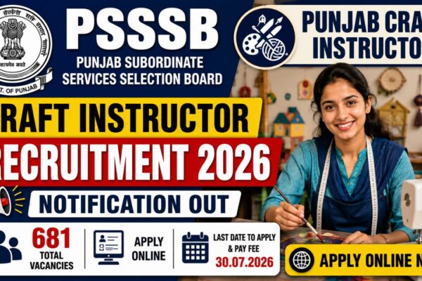 Psssb Punjab Craft Instructor Recruitment 2026