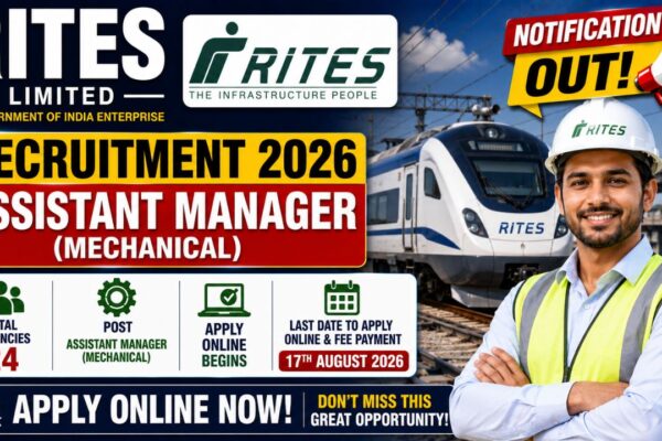 Rites Assistant Manager Mechanical Recruitment 2026