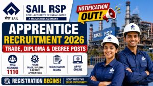 Sail Rsp Apprentice Recruitment 2026: Apply Online For 1110 Trade, Diploma &Amp; Graduate Apprentice Posts