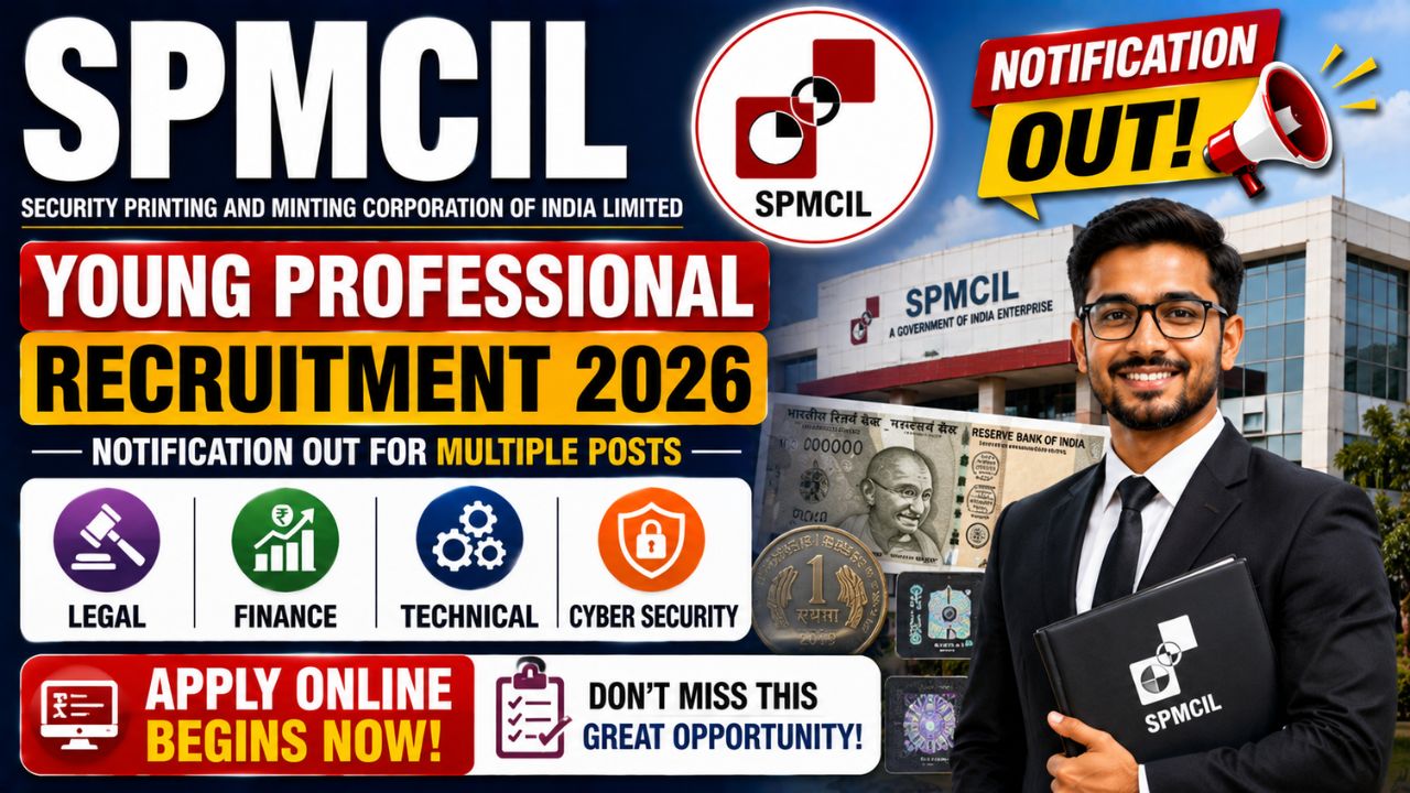 SPMCIL Young Professional Recruitment 2026: Apply Online for Legal, Finance, Technical & Cyber Security Posts