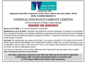 Nicl Assistant Recruitment 2026