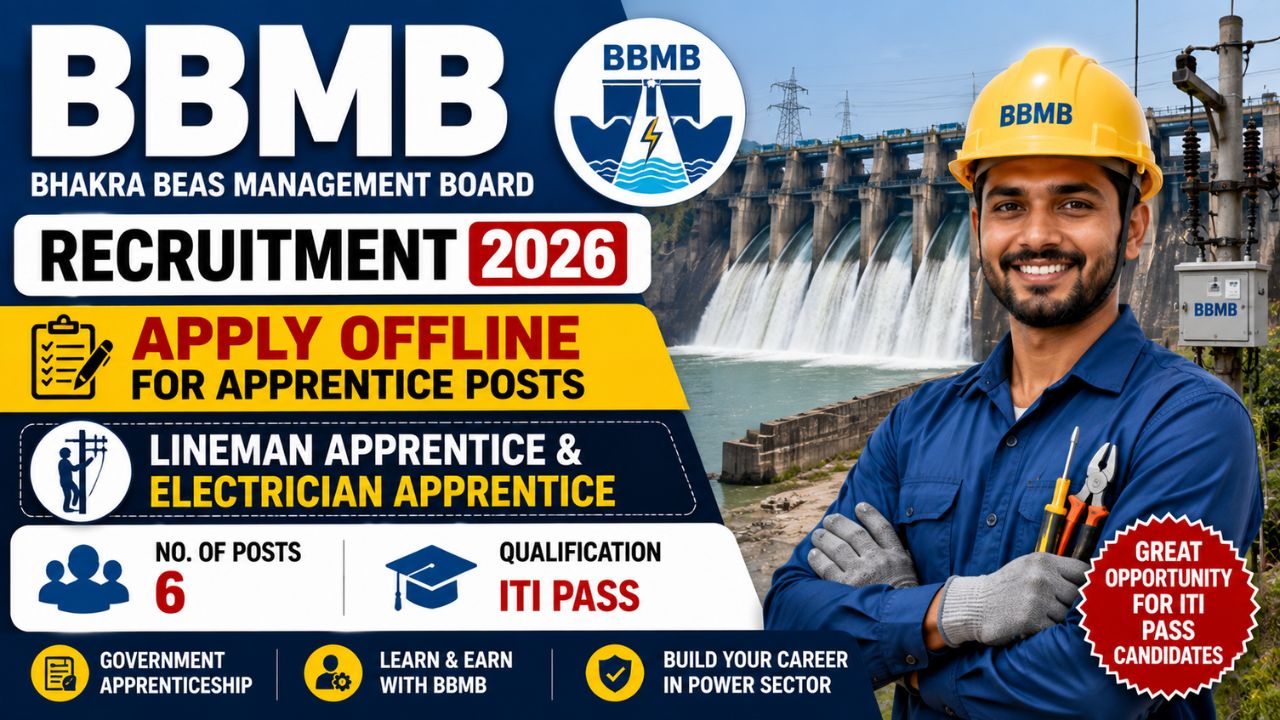 BBMB Recruitment 2026 Notification Out, 6 Apprentice Vacancy, Apply Offline Till 10 August