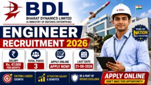 Bdl Engineer Recruitment 2026, Apply Online For 3 Vacancies