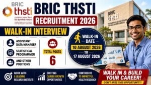 Bric Thsti Recruitment 2026: Walk-In For Assistant Data Manager, Statistical Programmer And More Posts