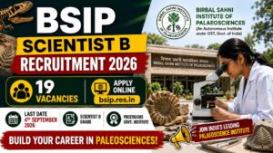 Bsip Scientist B Recruitment 2026 Notification Out, 19 Vacancy, Apply Online From 10 August