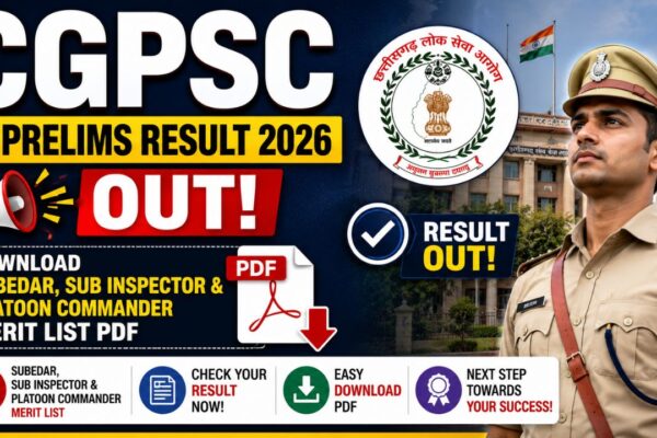Cgpsc Si Prelims Result 2026