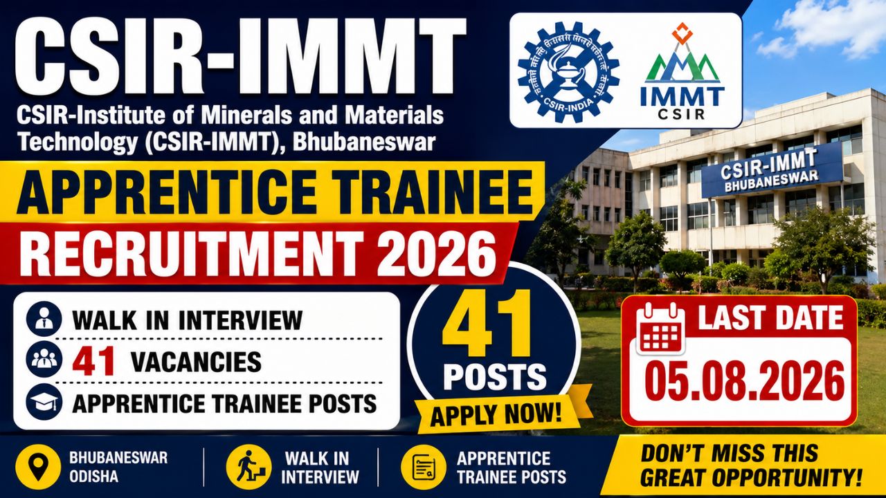 CSIR IMMT Apprentice Trainee Recruitment 2026, Walk-in for 41 Posts