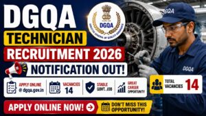 Dgqa Technician Recruitment 2026, Apply Offline For 14 Skilled And Semi Skilled Vacancies