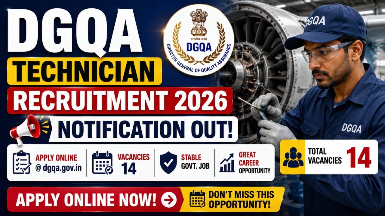 DGQA Technician Recruitment 2026, Apply Offline for 14 Skilled and Semi Skilled Vacancies