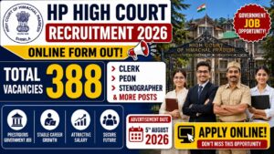 Hp High Court Recruitment 2026 – Apply Online Form For 388 Clerk, Peon, Stenographer And More Posts