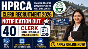 Hprca Clerk Recruitment 2026 Notification Out, 40 Vacancy, Apply Online From 14Th August