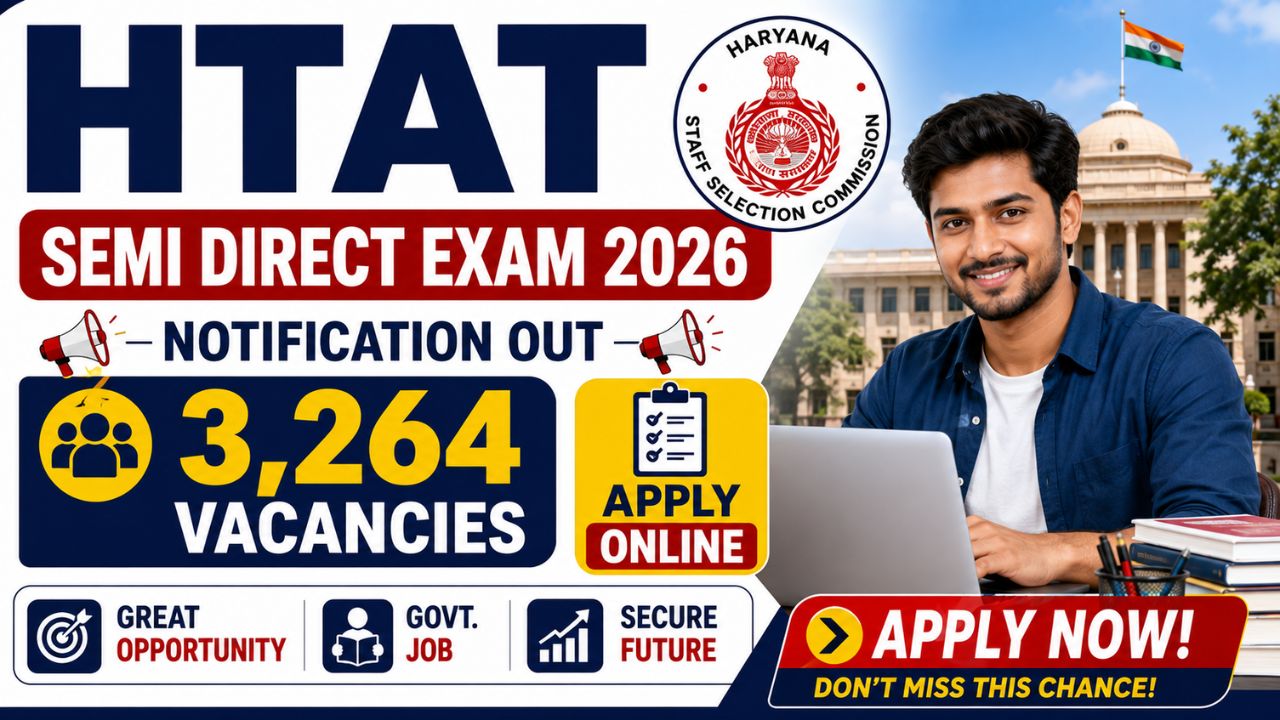 HTAT Semi Direct Exam Date 2026 Notification for 3,264 Head Teacher Posts, Apply Online